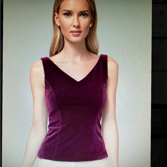 WHITE HOUSE BLACK MARKET VELVET SHELL SIZE 10 RICH PLUM NEW! - Picture 1 of 5